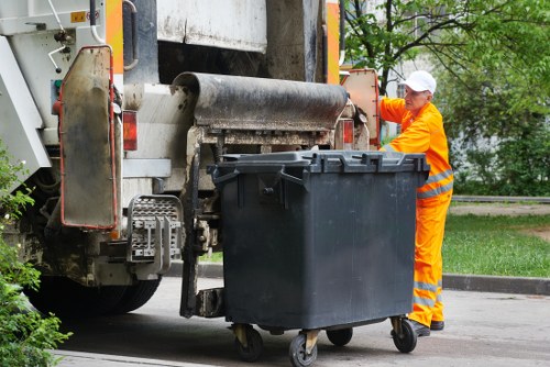 Commercial rubbish collection in operation